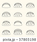 set of outline tortilla tacos food icons set eps10 37803198