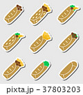 set of color tortilla food stickers set eps10 37803203