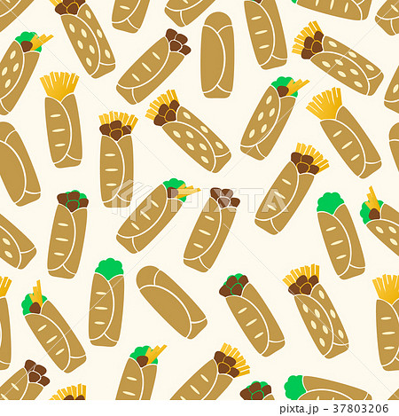 set of color tortilla food icons seamless pattern 37803206