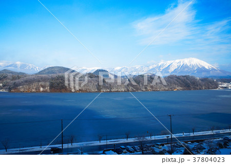 繋温泉より雪景色の七ツ森方面を望む 繋温泉より雪景色の七ツ森方面を望む 37804023