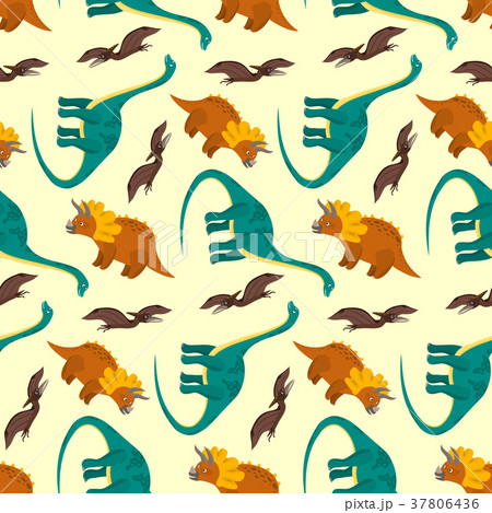 Cute cartoon dinosaurs pattern for kids textile 37806436