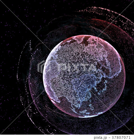 Communication in digital network. Earth Globe. 3d 37807071