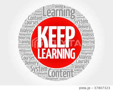 Keep Learning circle word cloud 37807323