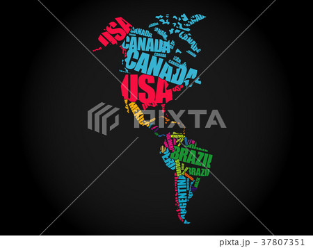 America Map in Typography 37807351