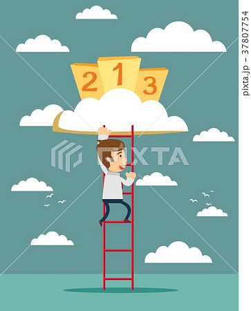 Businessman climbing to Success. 37807754