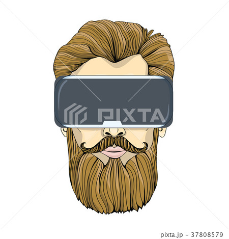 Stylish man with a beard in glasses virtual 37808579