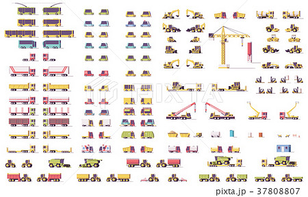Vector isometric low poly transport set 37808807