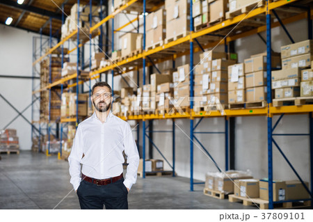 Portrait of a male warehouse worker or supervisor. 37809101