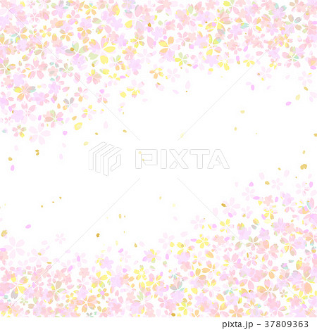 可愛い桜　小花柄フレーム  37809363