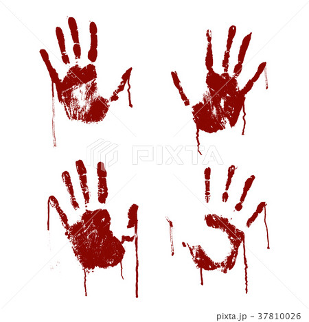 Red Bloody Scary Hands Imprint Set Vectorのイラスト素材 37810026 Pixta