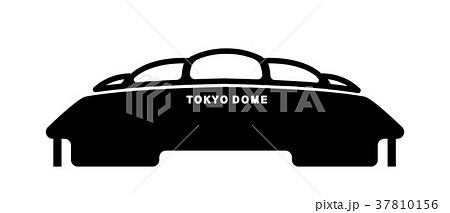東京ランドマークシルエットイラスト　(東京ドーム） 37810156