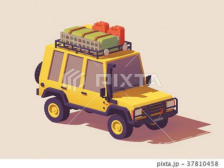 Vector low poly off-road 4x4 SUV car 37810458