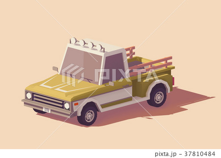 Vector low poly pickup truck 37810484