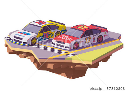 Vector low poly racing cars Vector low poly racing cars 37810808