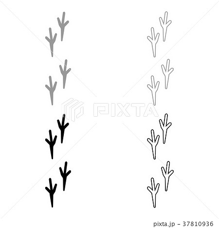 Bird Footprint Icon Illustration Grey And Black Stock Illustration