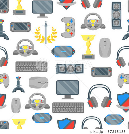 Cartoon Cyber Sport Seamless Pattern Background Cartoon Cyber Sport Seamless Pattern Background 37813183