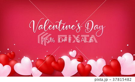 soft red banner with heart decoration 37815482
