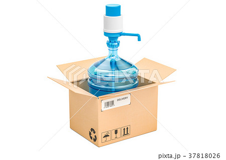 Water bottle inside cardboard box Water bottle inside cardboard box 37818026