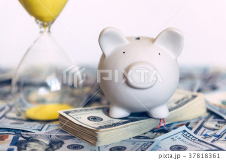 Piggy moneybox with dollar cash Piggy moneybox with dollar cash 37818361
