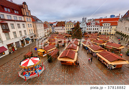 Tallinn. Christmas tree on the square. Tallinn. Christmas tree on the square. 37818882