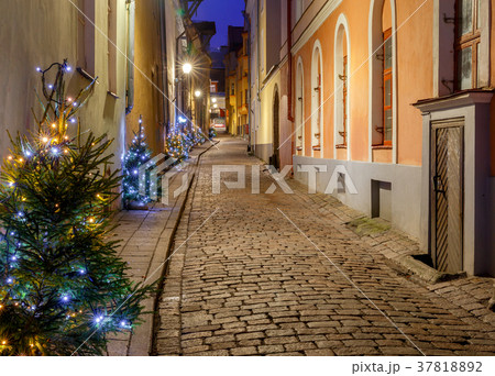 Tallinn. Old medieval street. Tallinn. Old medieval street. 37818892