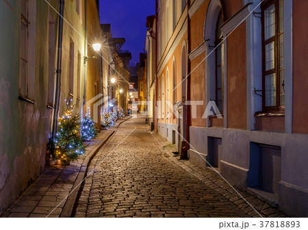 Tallinn. Old medieval street. Tallinn. Old medieval street. 37818893