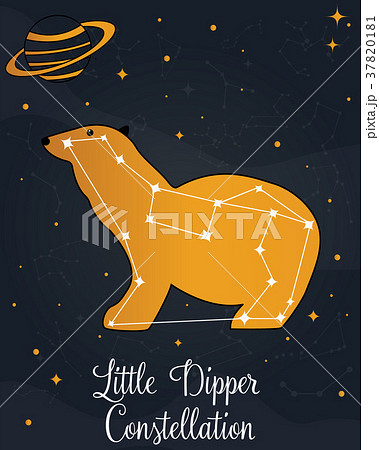 The constellation Little Dipper star in  night sky 37820181