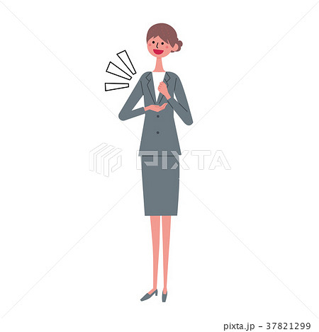 手をうつ　女性　ポーズ　イラスト 37821299