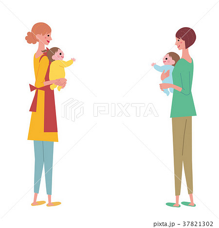 ママ友 イラスト 二人のイラスト素材