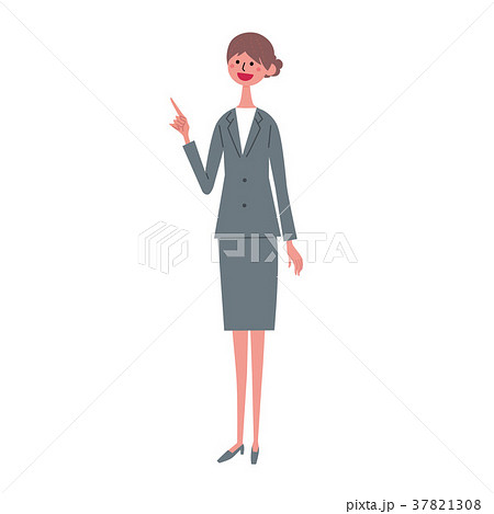 スーツ姿の女性 ポーズ イラストのイラスト素材