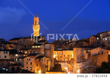 Siena evening with bell tower Siena evening with bell tower 37822048