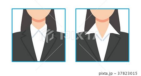 スーツ用ブラウスの襟の形のイラスト素材 37823015 Pixta