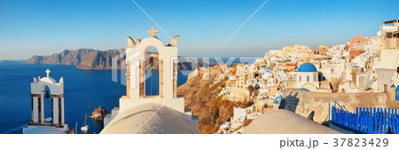 Santorini skyline bell tower Santorini skyline bell tower 37823429