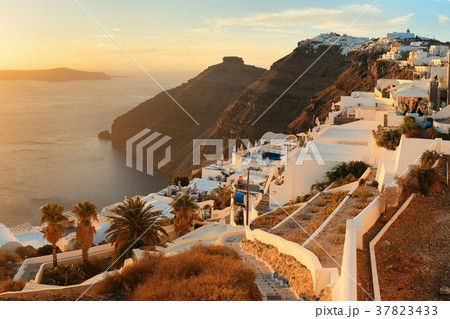 Santorini skyline sunset Santorini skyline sunset 37823433