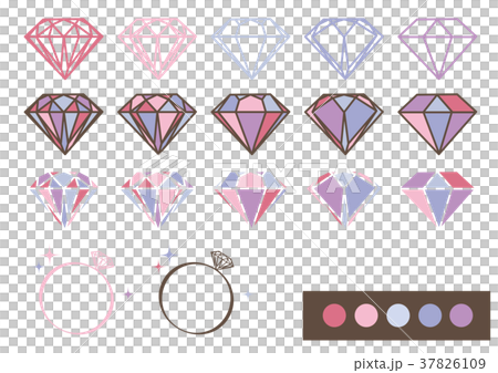 Jewelry design parts material (pink × purple) 37826109