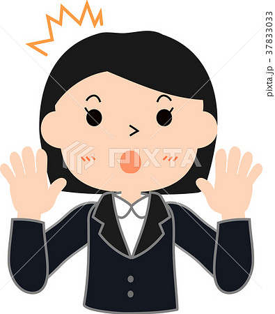 キリッとした就活女子学生 驚く キリッとした就活女子学生 驚く 37833033