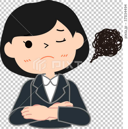 ゆるふわな就活女子学生 不満のイラスト素材 ゆるふわな就活女子学生 不満のイラスト素材