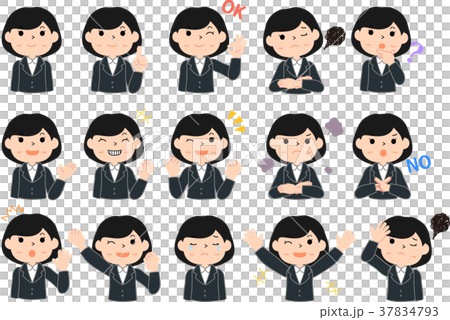 ゆるふわな就活女子学生セットのイラスト素材 ゆるふわな就活女子学生セットのイラスト素材