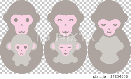 猿の親子のイラスト素材