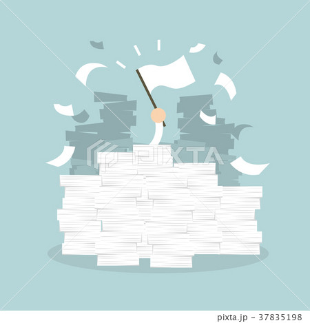 Businessman hand with white flag. Businessman hand with white flag. 37835198