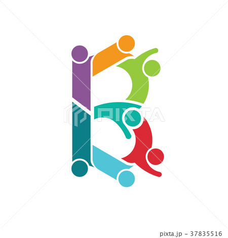 B Letter by Kids Figures. Vector Illustration 37835516