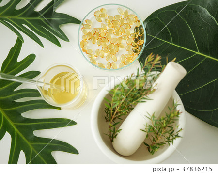alternative herb medicine.herbal white background. 37836215