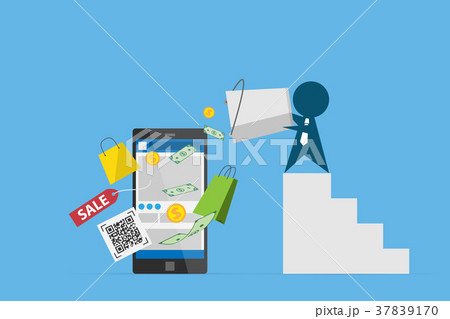 businessman pour money on smartphone 37839170