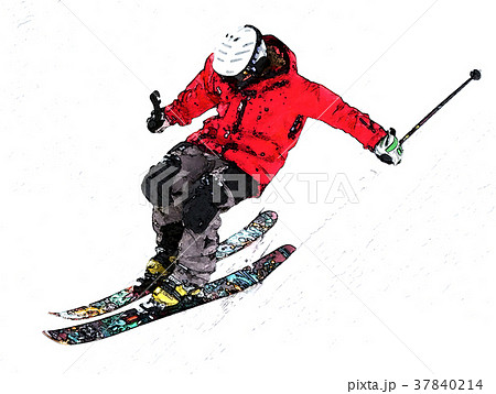スキー 跳ねる はねるのイラスト素材