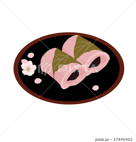 桜餅 イラストのイラスト素材 37840402 Pixta