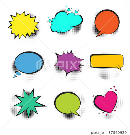 Big set of color retro comic speech bubbles 37840920