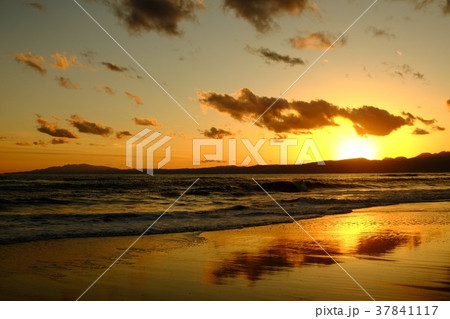 海岸の夕景・茅ヶ崎海岸 37841117