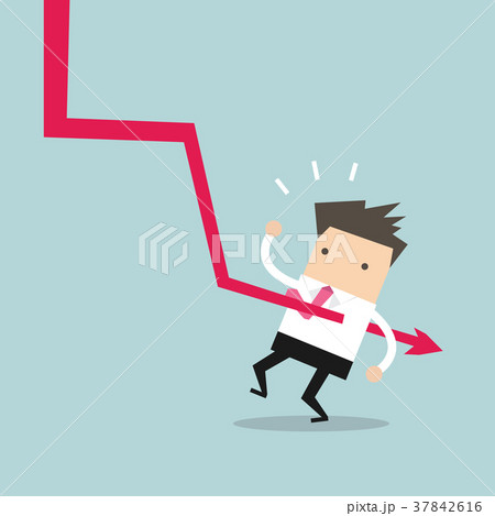 Down graph fall to Businessman. 37842616
