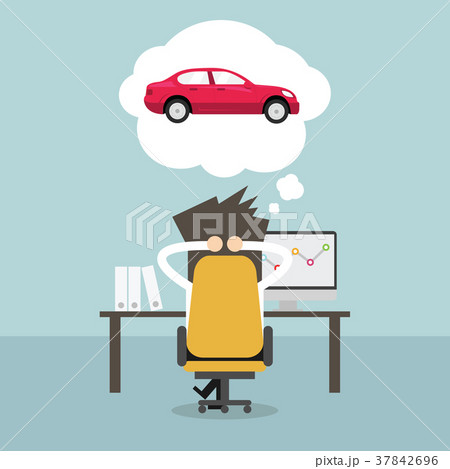 Businessman dreaming about new car. Businessman dreaming about new car. 37842696