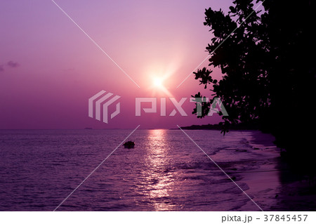 Sunset on Maldives island Sunset on Maldives island 37845457